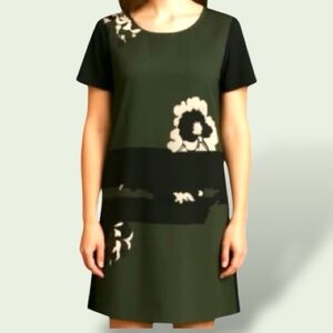 Simply Vera Wang Black/Green Floral Dress Sz XL